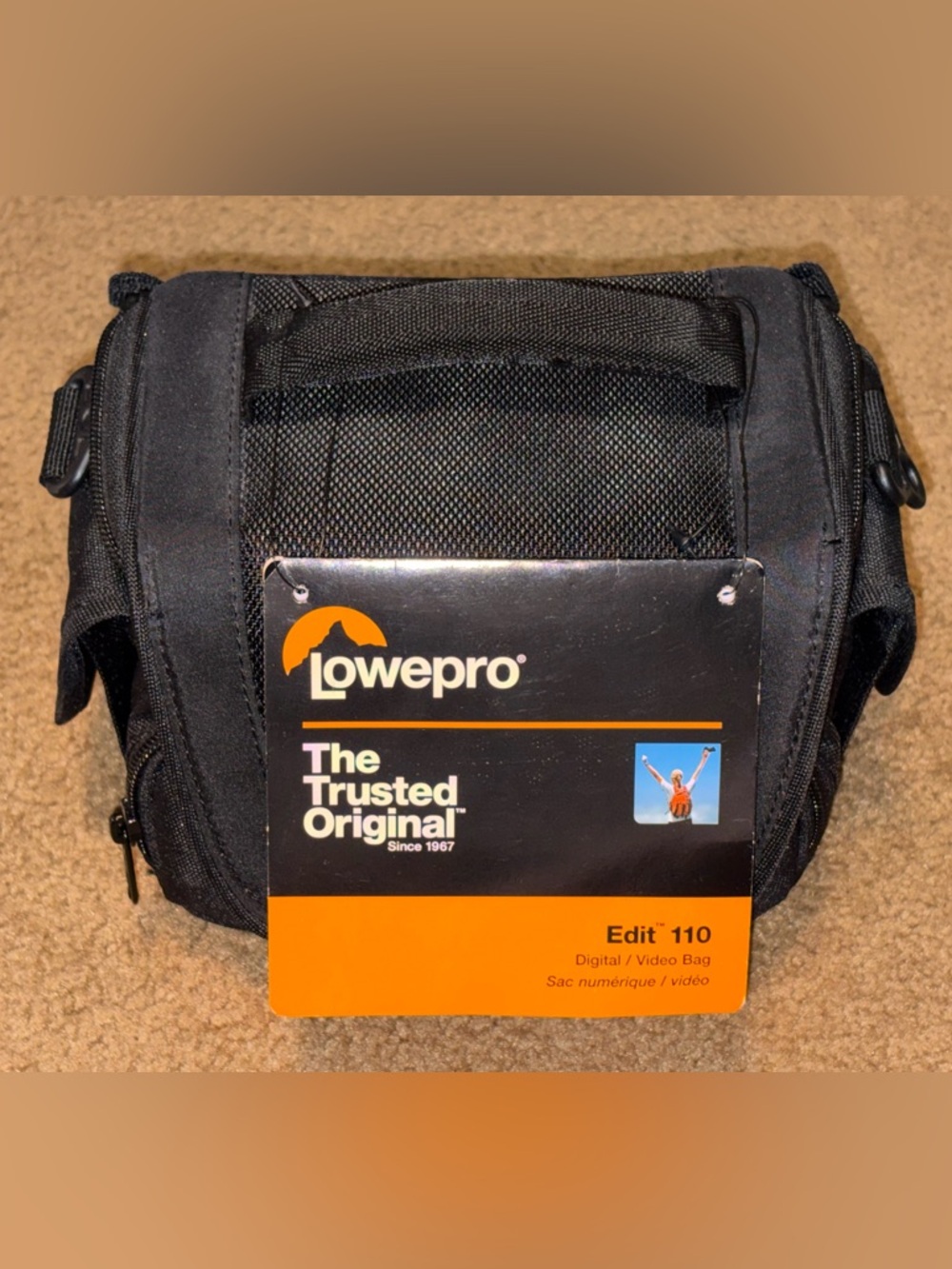 Lowepro Edit 110 Black Camera Bag with shoulder strap 6.25W x 3.5 x 4.5H  inches